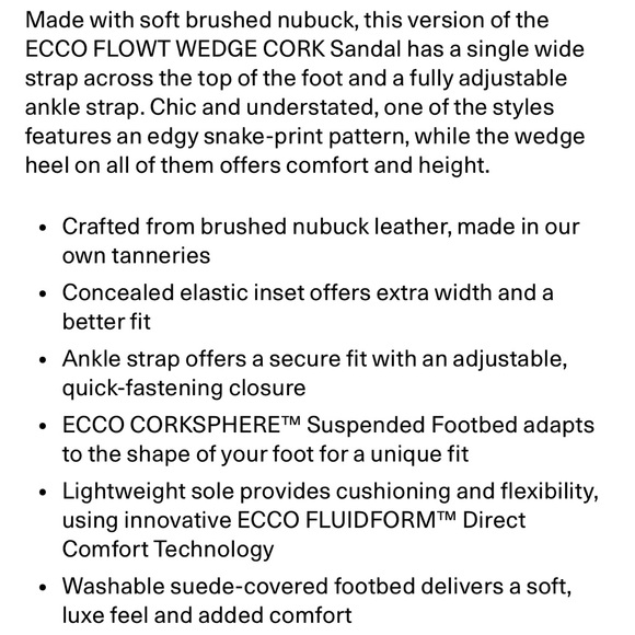 Ecco corksphere sandals EU 39 or US 8.5 - Picture 9 of 11